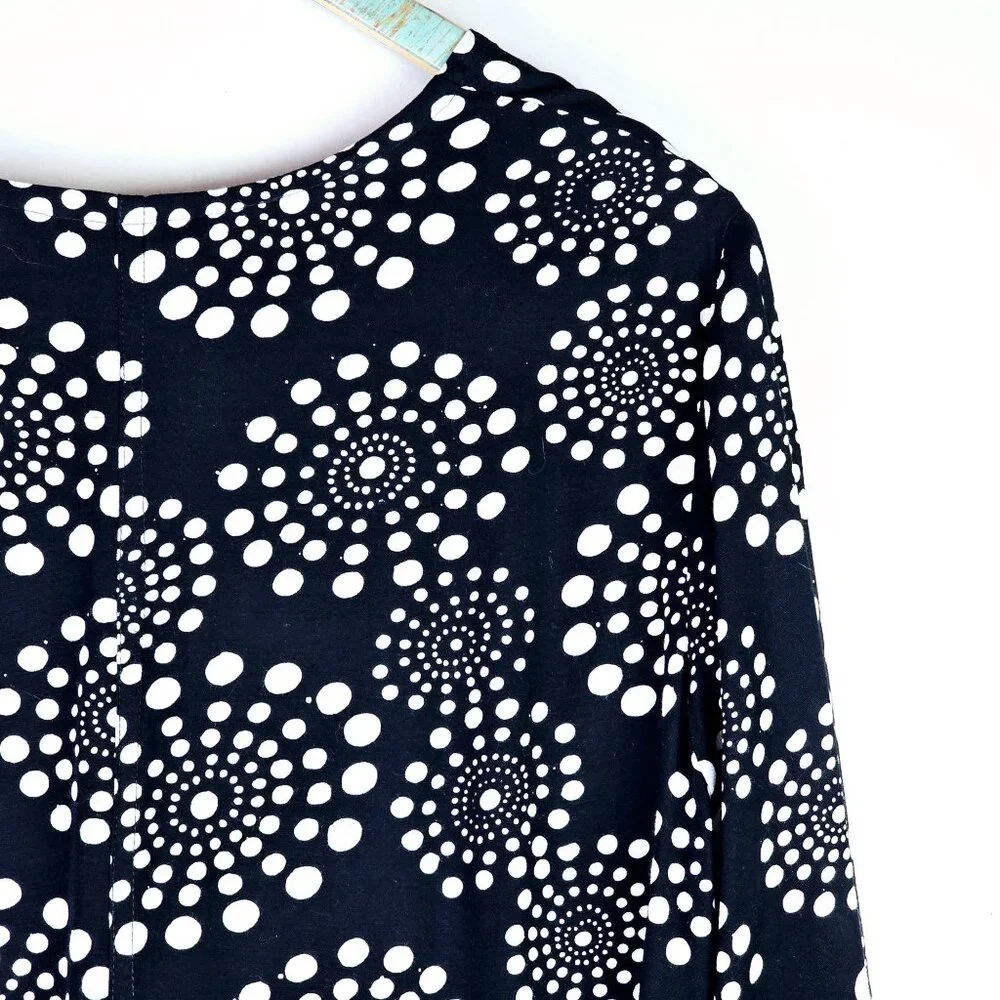 Soft Surroundings Batik Polka Dot Asymmetrical Pockets Tunic Top, Sz L - Picture 6 of 8